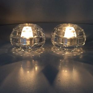 Orrefors Sweden Crystal Votive Candle Holders
